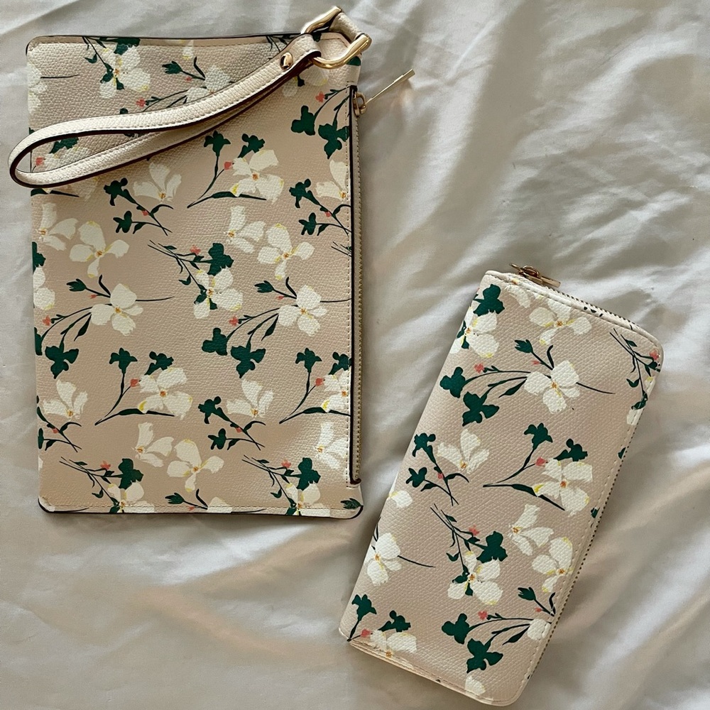 Matching Floral wallet & pouch